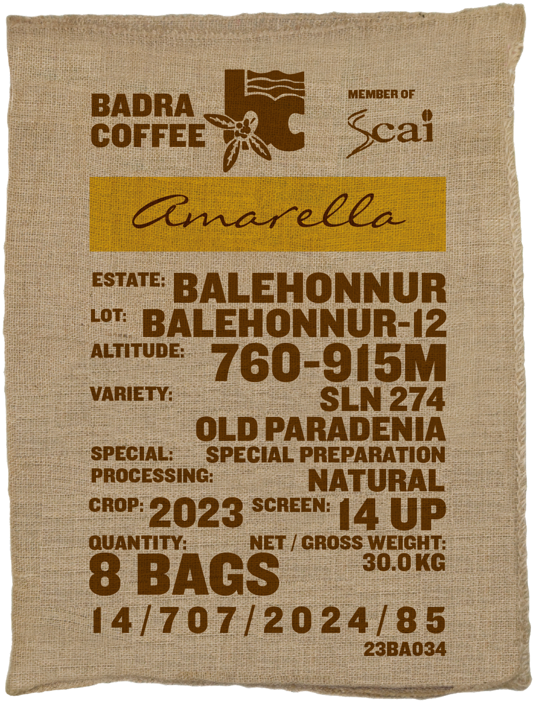 Balehonnur -12, SLN274/ Old Paradenia